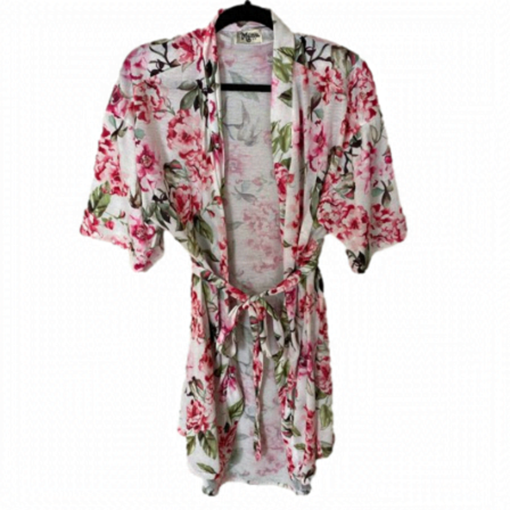 SHOW Me Your MuMu Pink and White Floral Kimono Robe